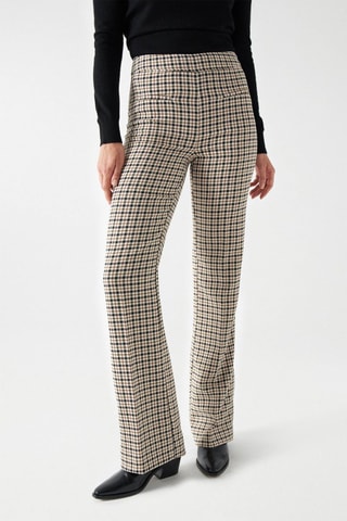 Pantalon droit - Beige et noir