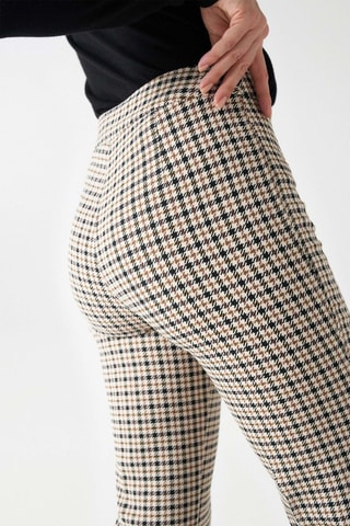 Pantalon droit - Beige et noir