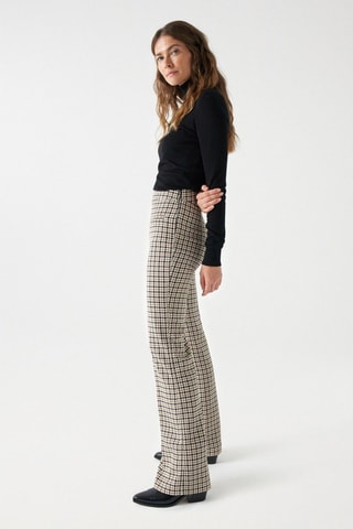 Pantalon droit - Beige et noir