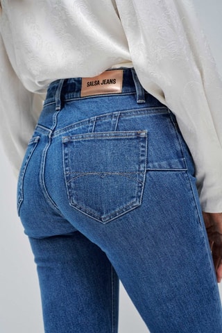 Jean flare push up - Bleu
