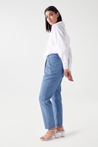 Jean slim taille haute - Bleu