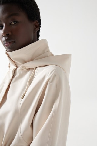 Imperméable regular à capuche - Crème