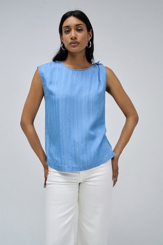 Top sans manches - Bleu