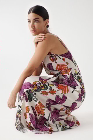 Robe portefeuille - Blanc et violet