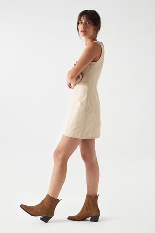 Robe courte en cuir - Blanc
