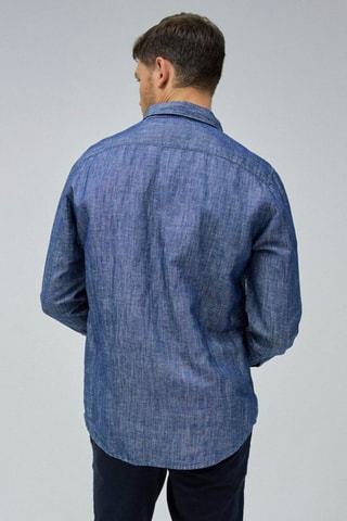 Chemise regular en lin - Bleu