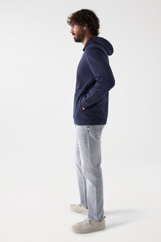 Sweat regular à capuche - Bleu