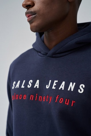 Sweat regular à capuche - Bleu