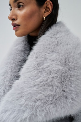 Manteau slim en laine - Gris clair