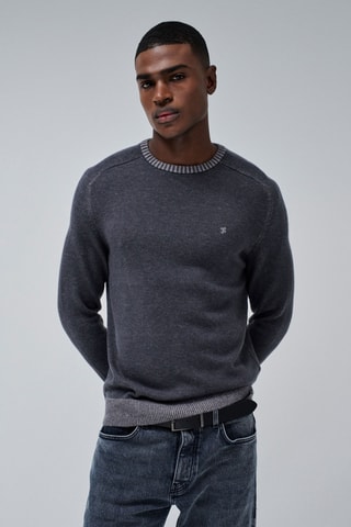 Pull regular en laine - Gris