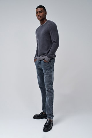 Pull regular en laine - Gris
