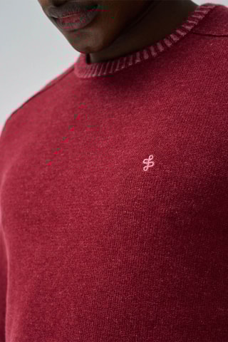 Pull regular en laine - Rouge