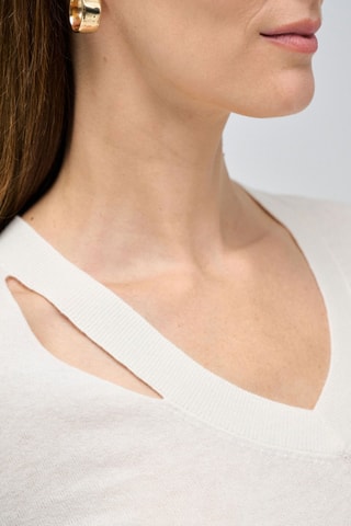 Pull slim en laine - Blanc cassé