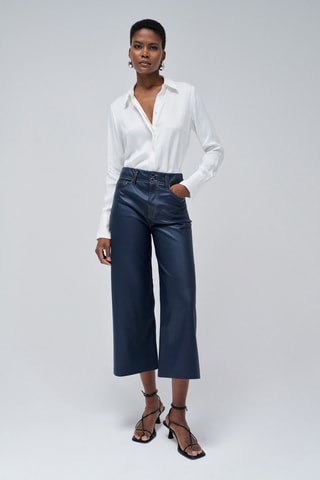 Pantalon wide legs - Bleu marine