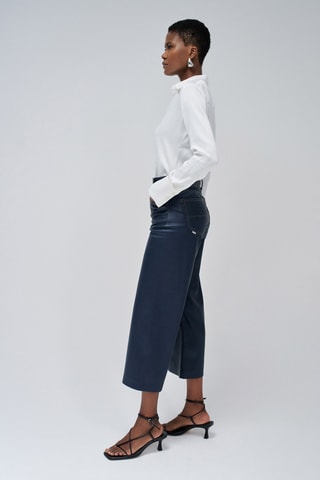 Pantalon wide legs - Bleu marine