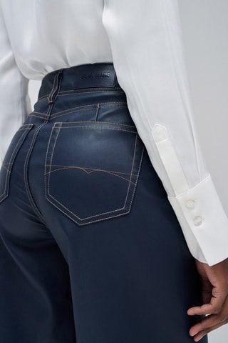 Pantalon wide legs - Bleu marine