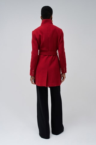Manteau slim en laine - Rouge