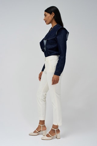 Pantalon taille haute - Blanc