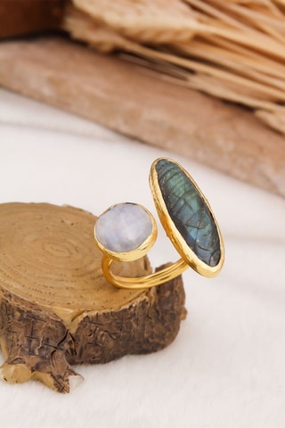 Bague - Labradorite et pierre de lune