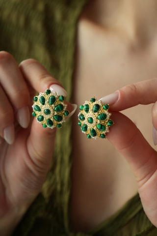 Boucles d’oreilles - Malachites