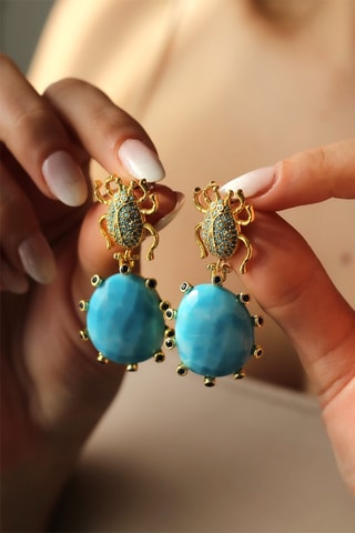 Boucles d’oreilles - Opales et zircons