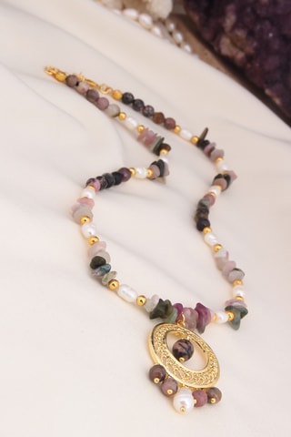 Collier - Tourmalines et perles de culture