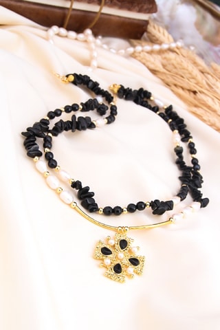 Ketting - Cultivéparels en Onyx