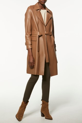 Leren Trenchcoat - Lichtbruin