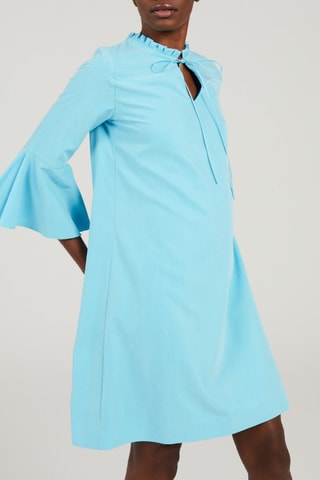 Rechte Mohair Jurk - Turquoise