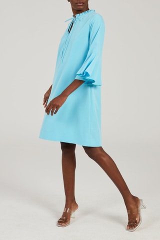 Rechte Mohair Jurk - Turquoise