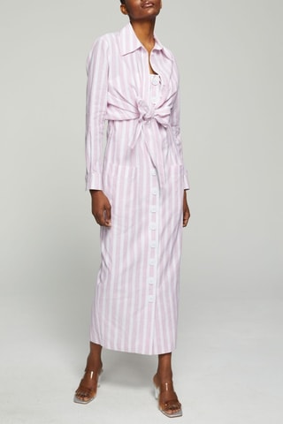Linnen Blouse Regular Fit - Wit en roze