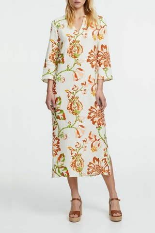 Linnen Midi-jurk - Multicolor