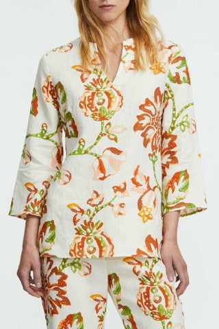 Oversized Linnen Top - Multicolor