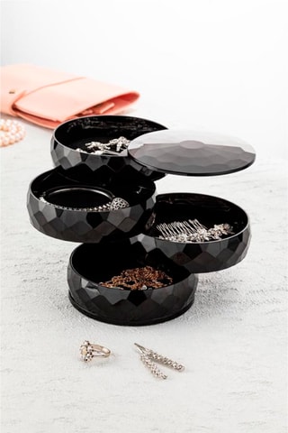 Organizador de maquilhagem - 11 x 11 x 12 cm - Preto