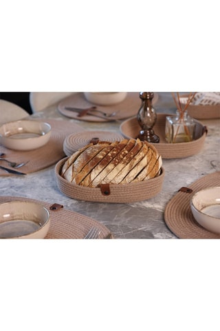 3 cestos para pão - 15 x 30 x 6 cm - Bege
