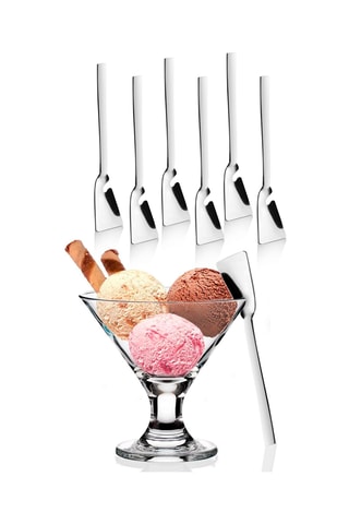 6 colheres para gelado em aço inoxidável