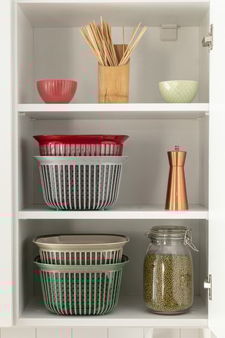 Passador com recipiente - 24,5 x 24,5 x 13,5 cm