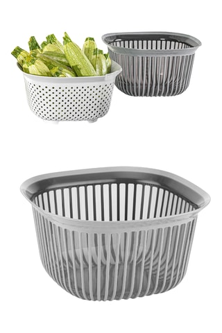 Passador com recipiente - 24,5 x 24,5 x 13,5 cm