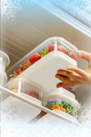 6 caixas com tampas em plástico sem BPA - 55 cl