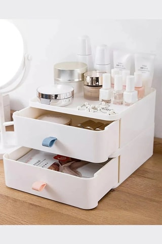 Organizador de maquilhagem - 21 x 21 x 16,5 cm - Branco