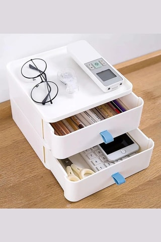 Organizador de maquilhagem - 21 x 21 x 16,5 cm - Branco
