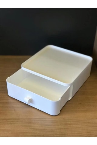 Organizador de maquilhagem - 21 x 21 x 16,5 cm - Branco