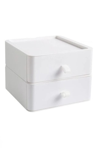 Organizador de maquilhagem - 21 x 21 x 16,5 cm - Branco