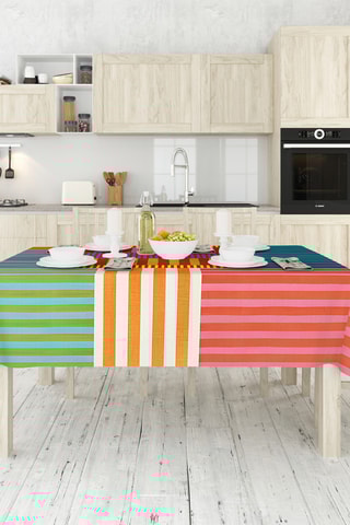 Toalha de mesa retangular - Vermelho e verde - 140 x 220 cm