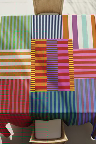 Toalha de mesa retangular - Vermelho e verde - 140 x 220 cm