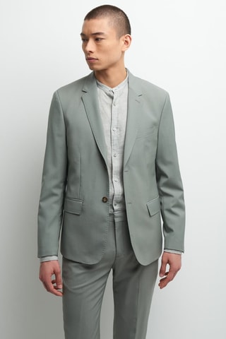 Wollen Jasje Extra Slim Fit - Groen