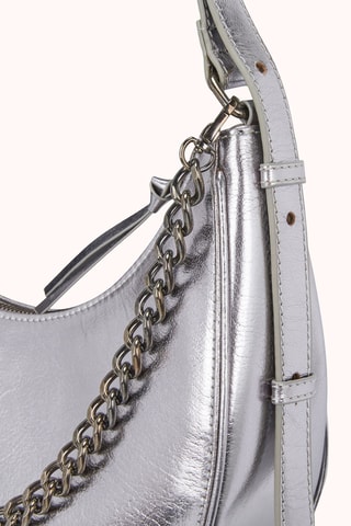 Sac à main en cuir Aura - Argenté