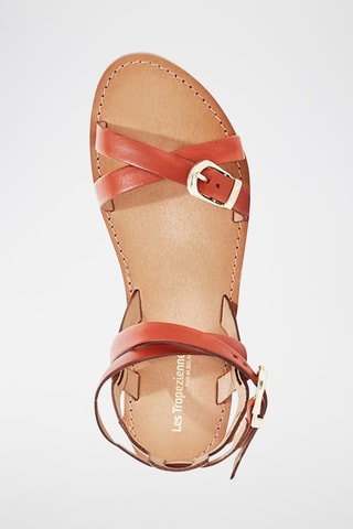 Sandales en cuir Hepana - Rouge brique
