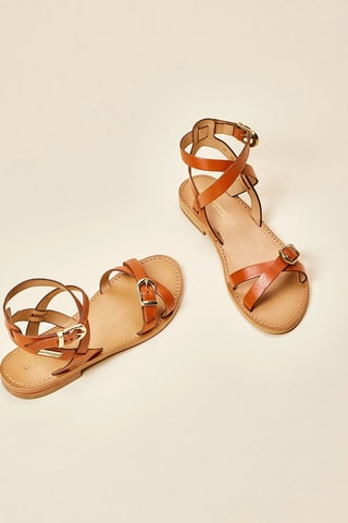 Sandales en cuir Hepana - Rouge brique