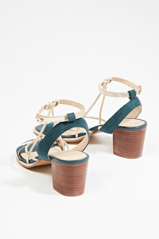 Sandales à talons en cuir Lilonbuc - Turquoise